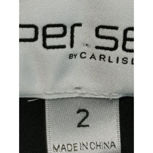 Per-Se Blazer Jacket Single Button Notch Textured Front Pockets Black Womens 2 - Picture 3 of 9